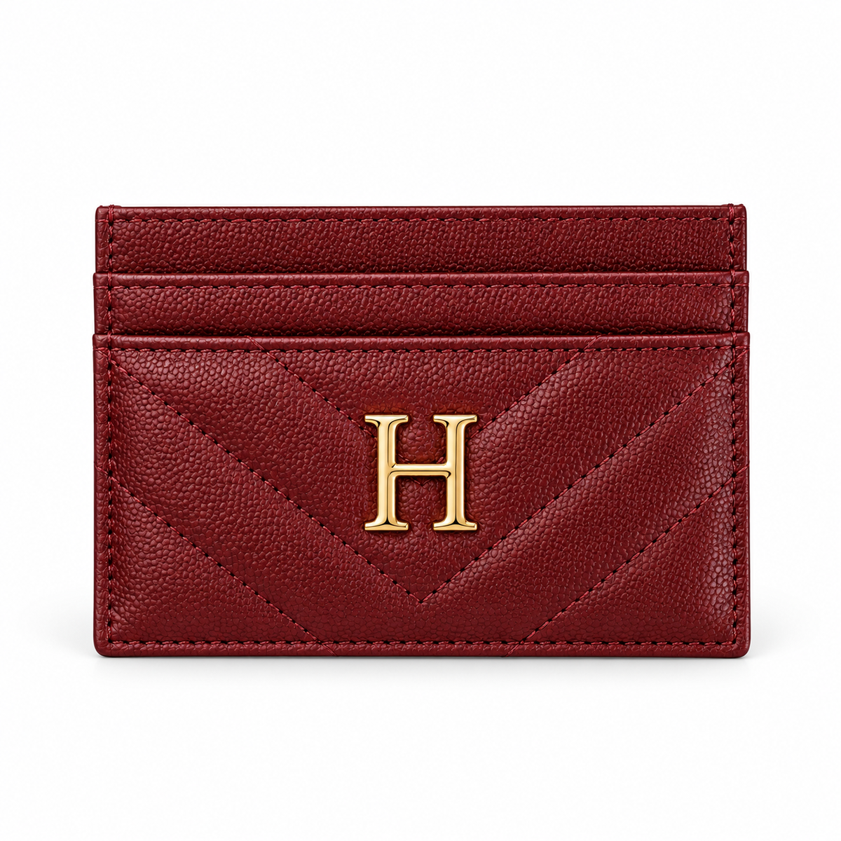Chevron Leather Card Holder