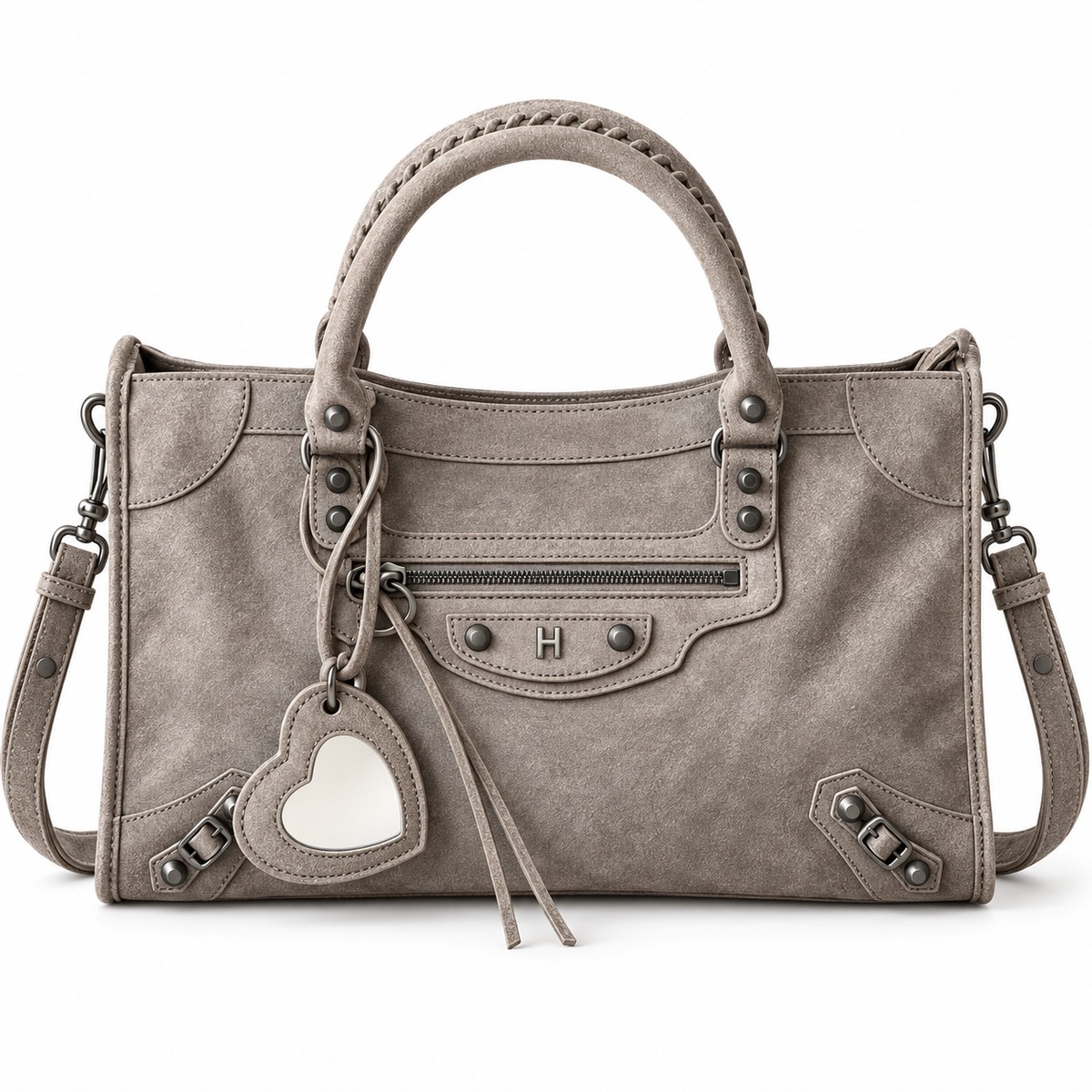 Suede Moto Tote Bag