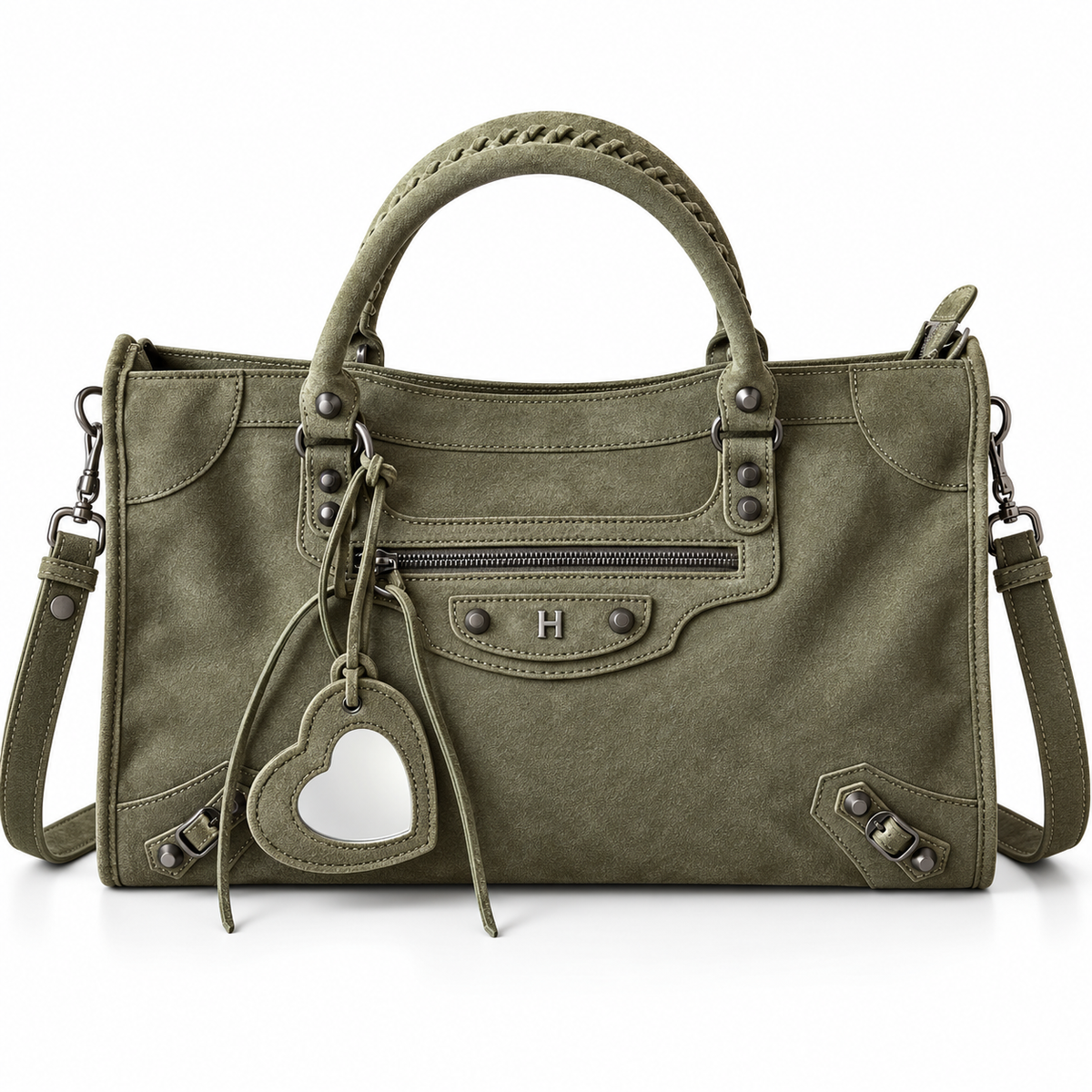 Suede Moto Tote Bag