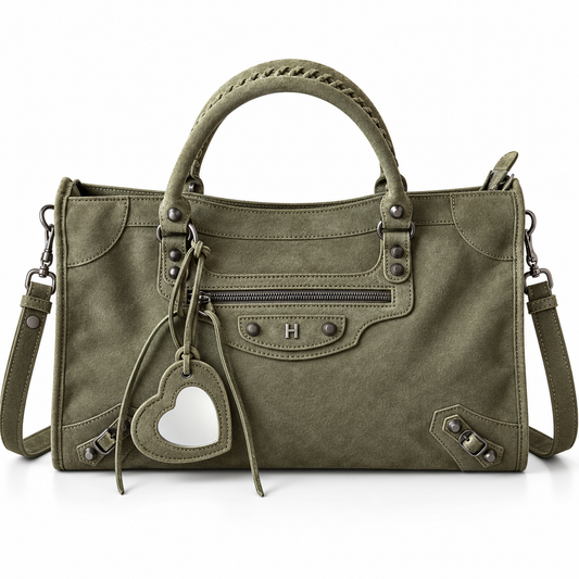 Suede Moto Tote Bag