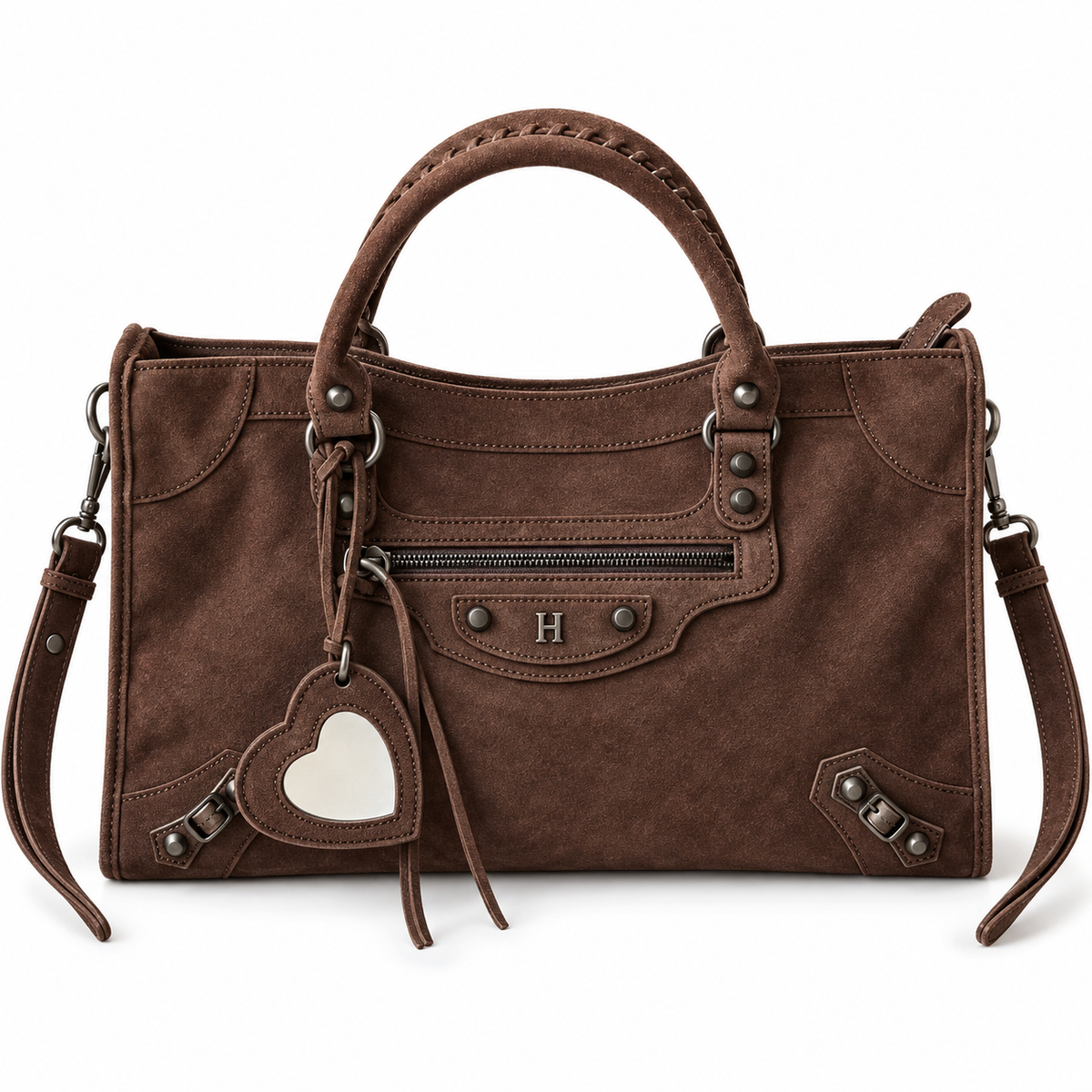 Suede Moto Tote Bag