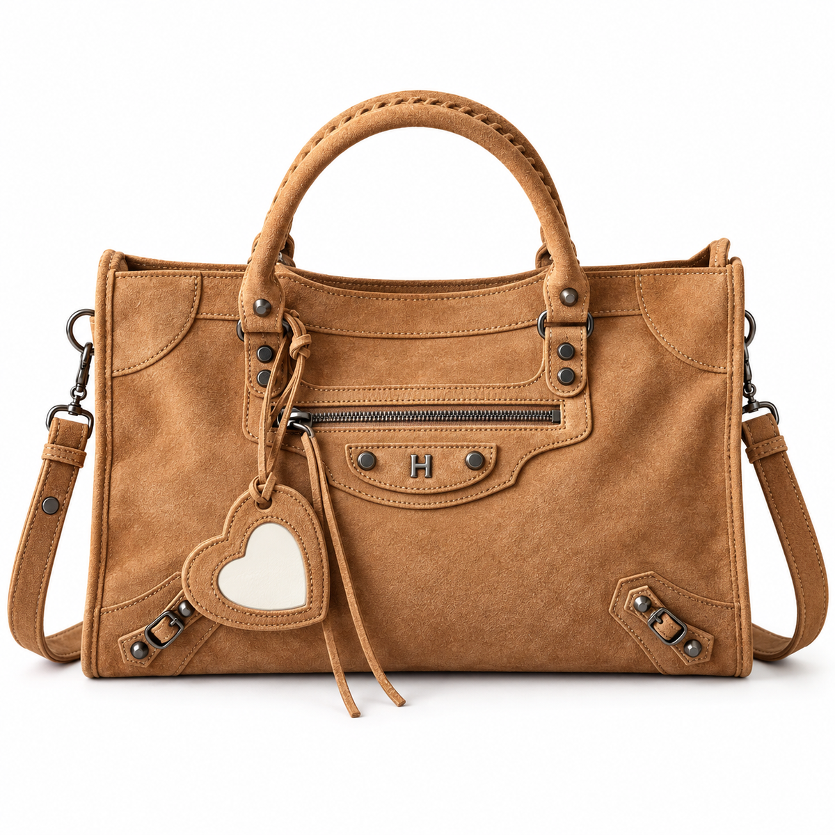 Suede Moto Tote Bag