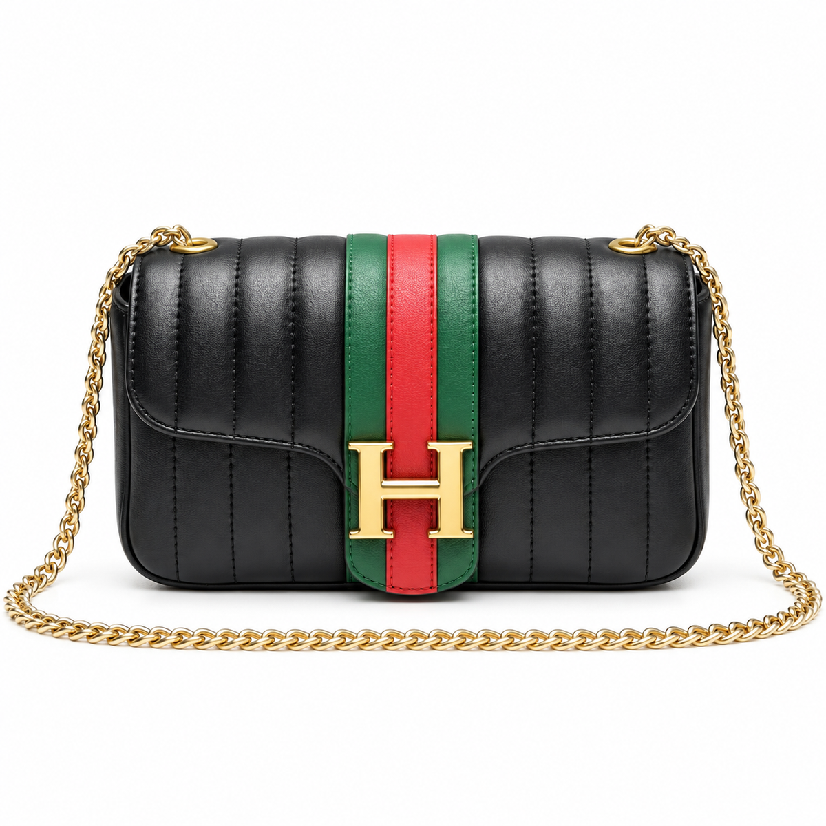 Leather Striped Purse