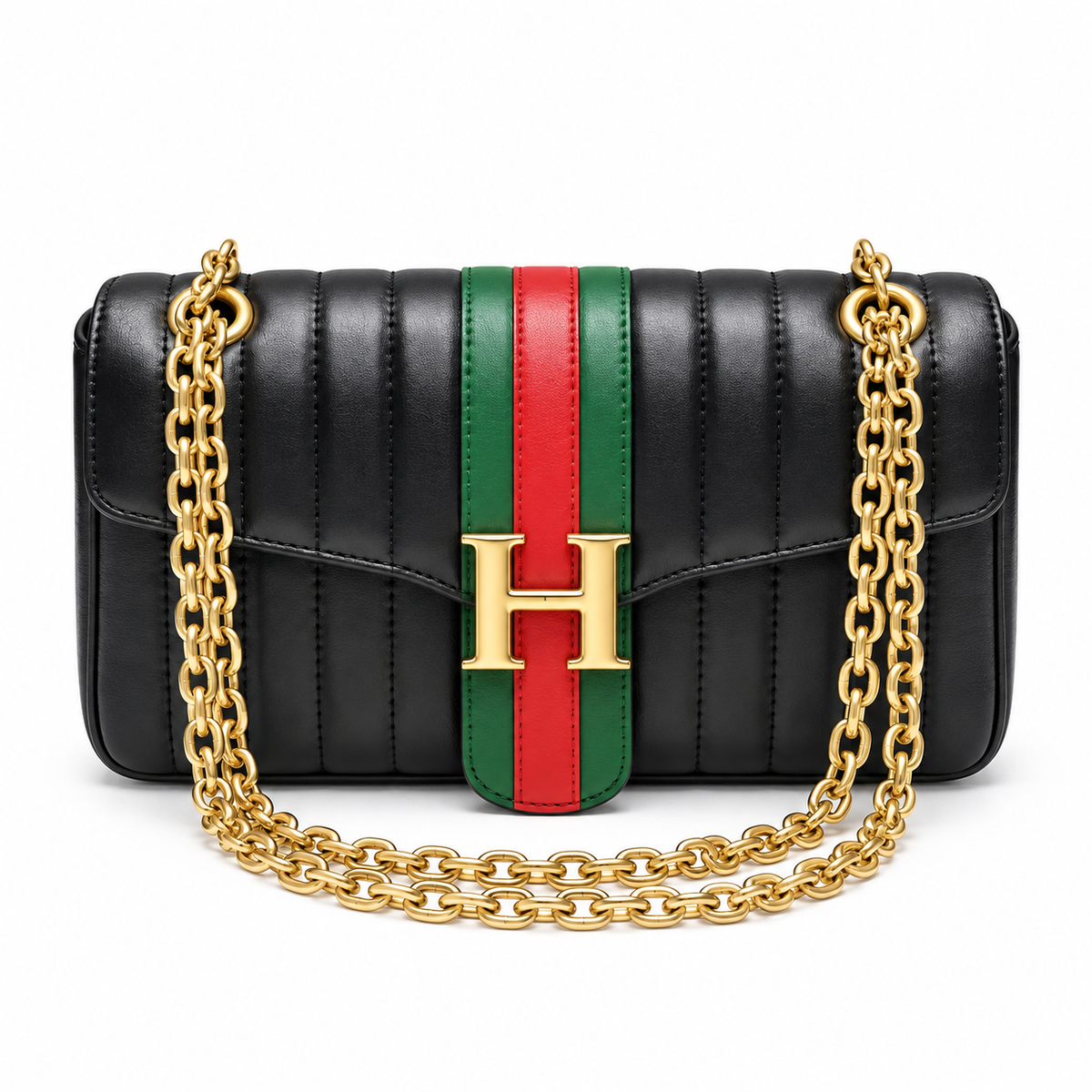 Leather Striped Purse