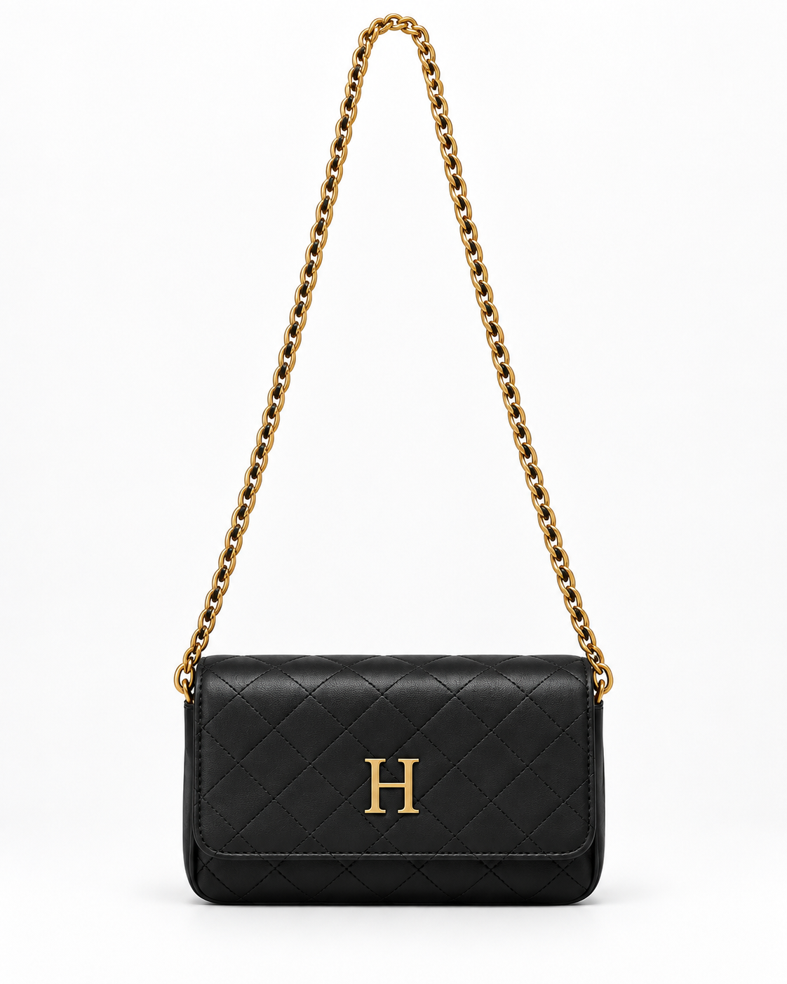 Flat Quilted Wallet on Chain