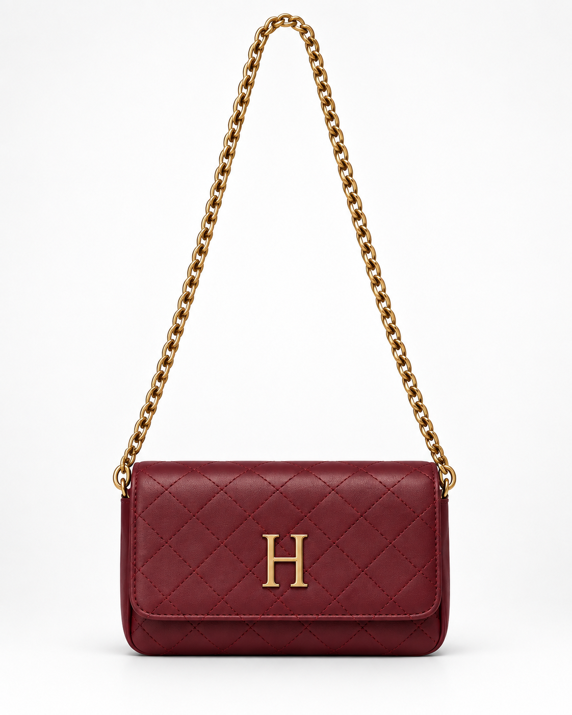 Flat Quilted Wallet on Chain