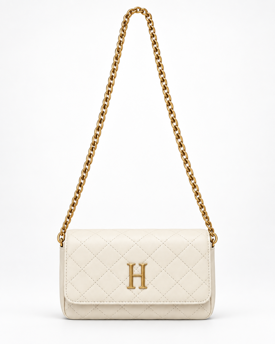 Flat Quilted Wallet on Chain