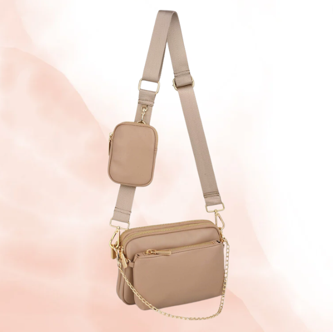 Leather Everyday Multi-Pouch Crossbody Bag