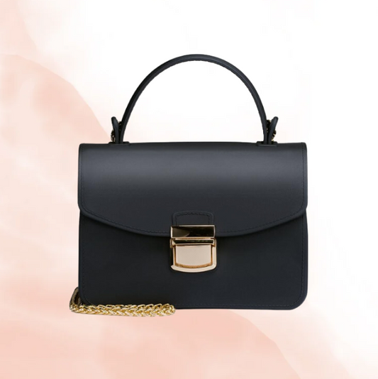 Wavey Matelasse Leather Top Handle Bag