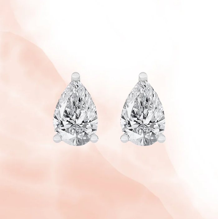 Classic Pear Cut CZ Stud Earrings