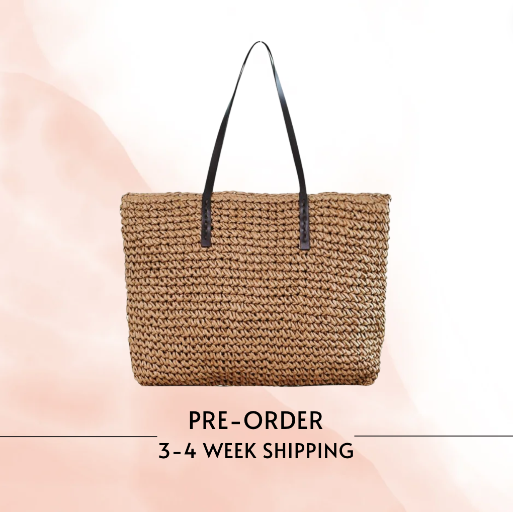 Woven Tote Bag w/ Fabric Strap