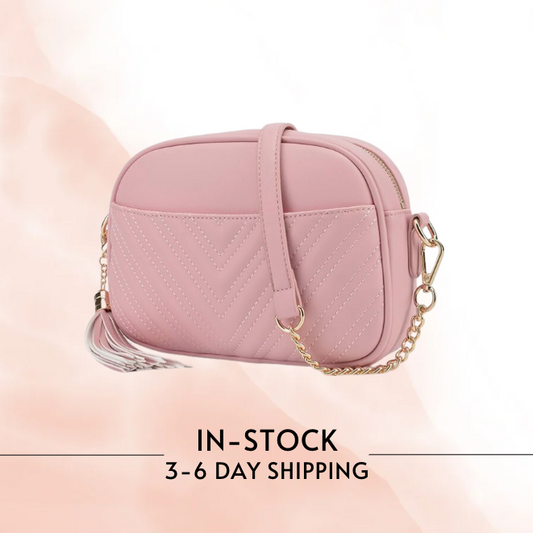 Small Pink Leather Shoulder Bag w/ Pink Hardware