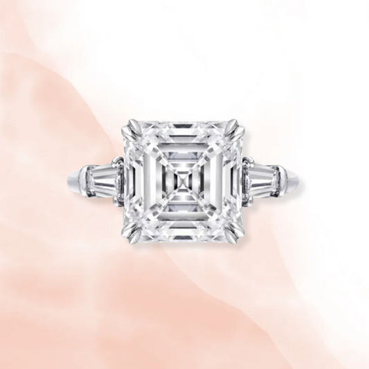 Asscher Cut Crystal Baguette Ring