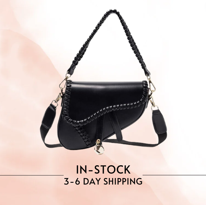 Black Leather Shoulder Bag w/ Strap