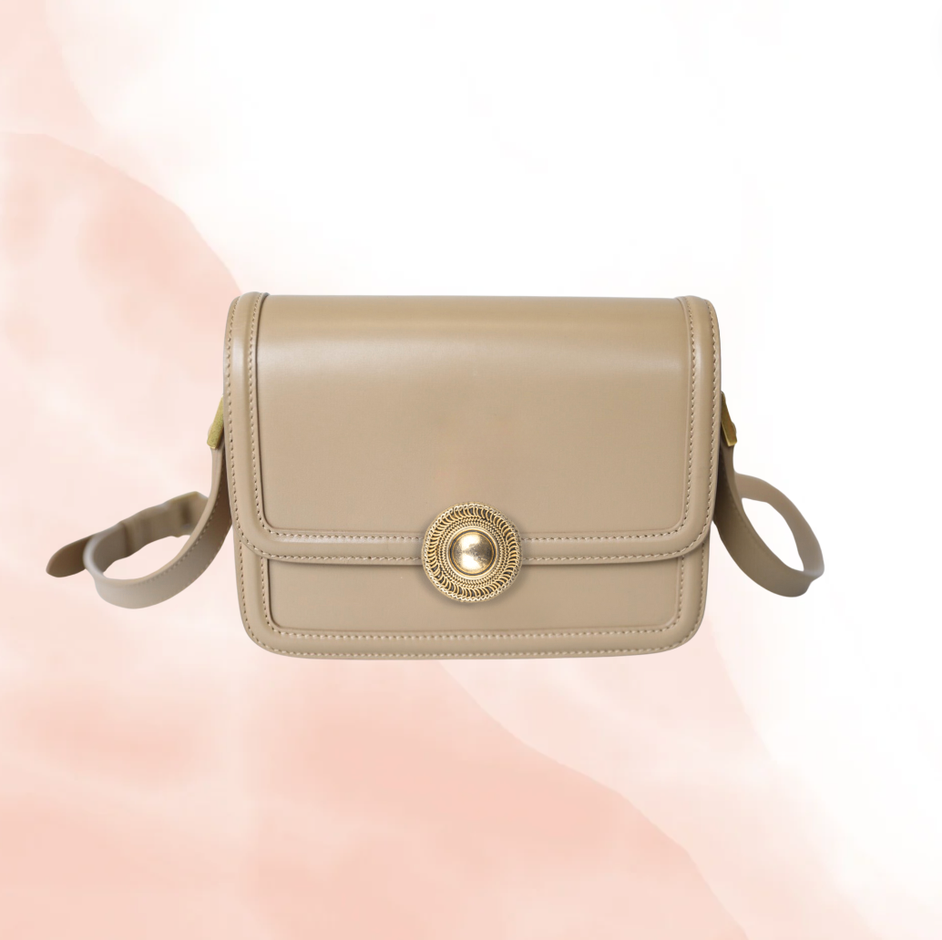 Smooth Leather Structured Flap Bag