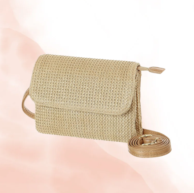 Woven Raffia Crossbody Bag