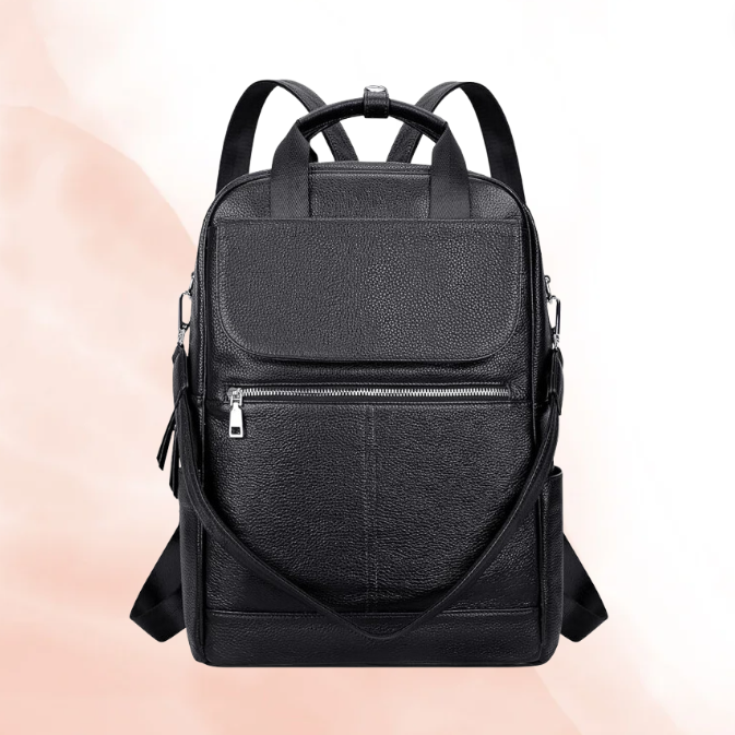 Large Leather Flap Backpack