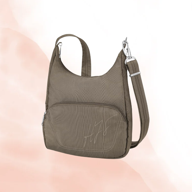 Leather & Canvas Hobo Shoulder Bag