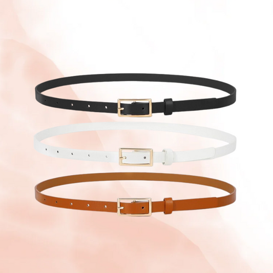 Square Buckle Leather Belt