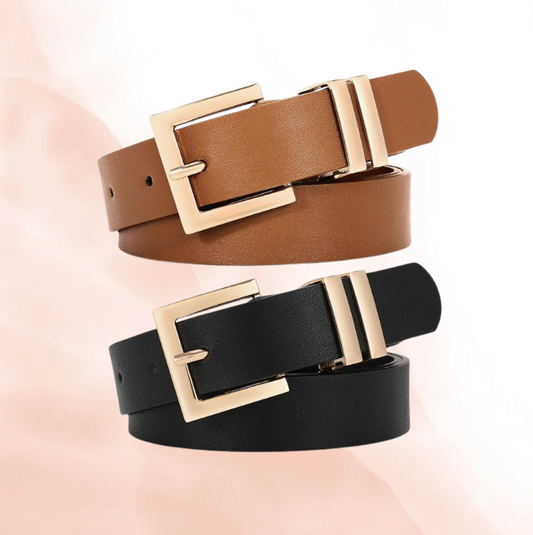 3cm Square Buckle Leather Belt