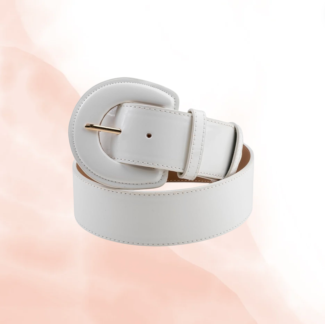 3cm Matte Buckle Leather Belt