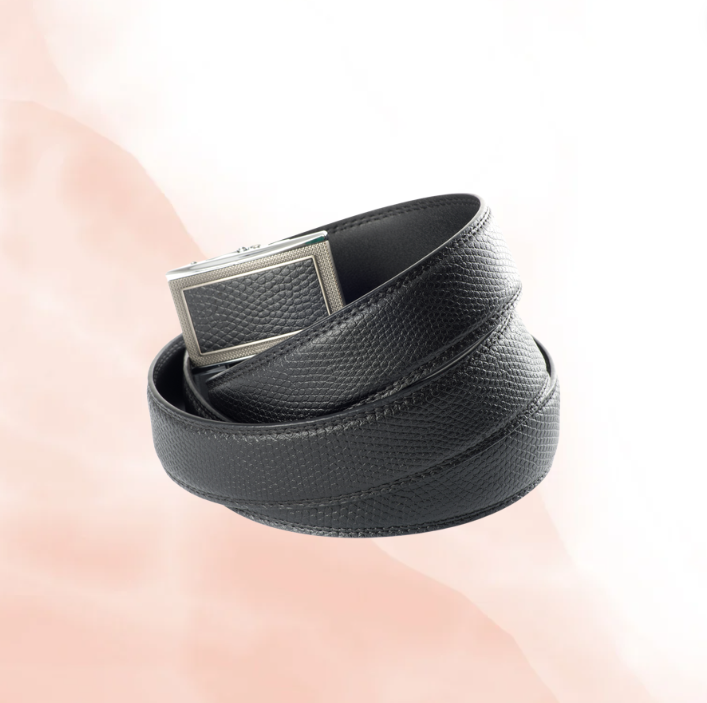 4cm Classic Black Leather Belt