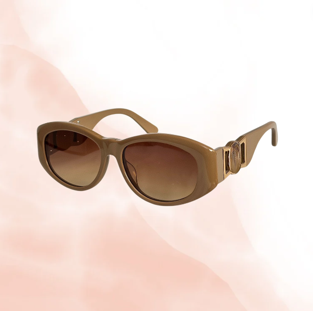 Vivian Round Gold Detailed Sunglasses