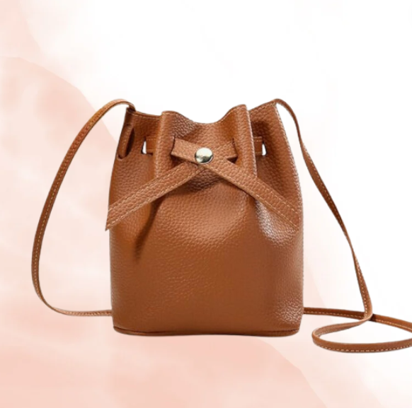 Leather & Canvas Bucket Bag