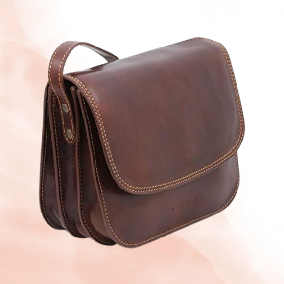 Leather Trim Messenger Bag