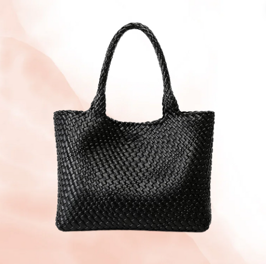 Small Woven Leather Tote Bag