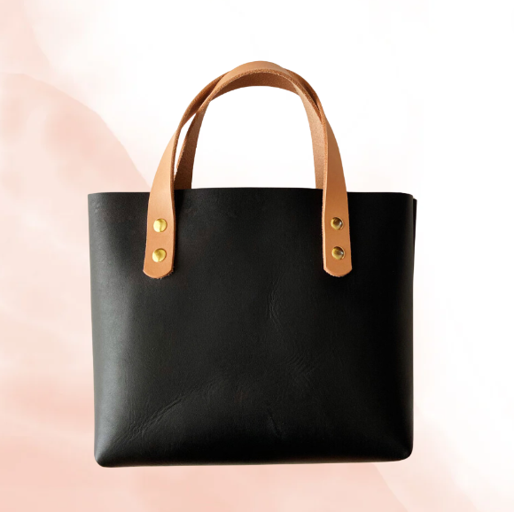 Canvas & Leather Mini Tote Bag