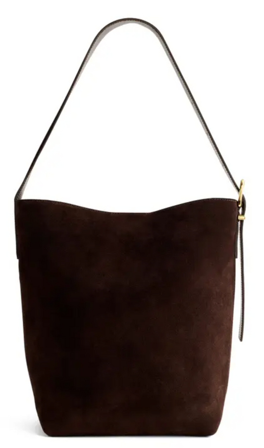 Brown Bucket Bag with Pouch