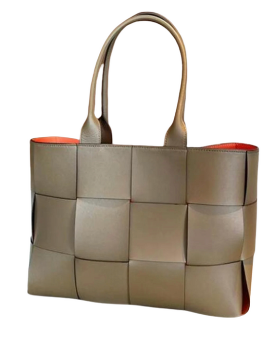 Suede Jumbo Weave Tote
