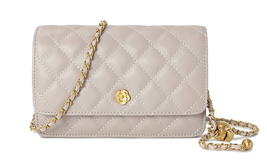 Caviar Leather Wallet-On-Chain Purse