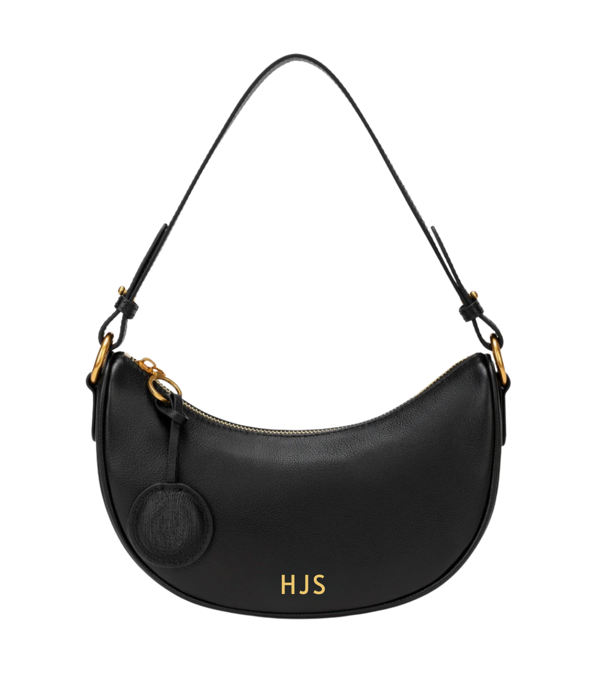 Leather Quilted Half Moon Bag