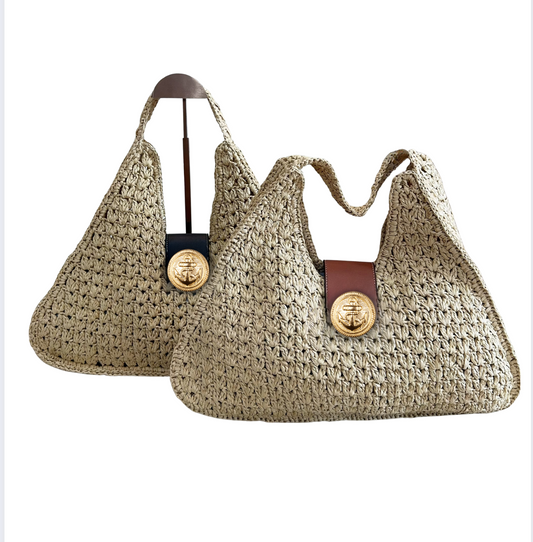 Raffia Hobo Shoulder Bag