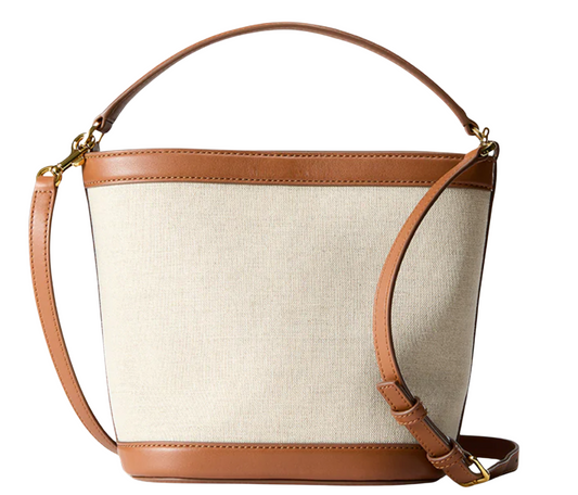 Small Canvas Emblem Bucket Tote