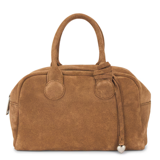 Suede Top Handle Mini Bag