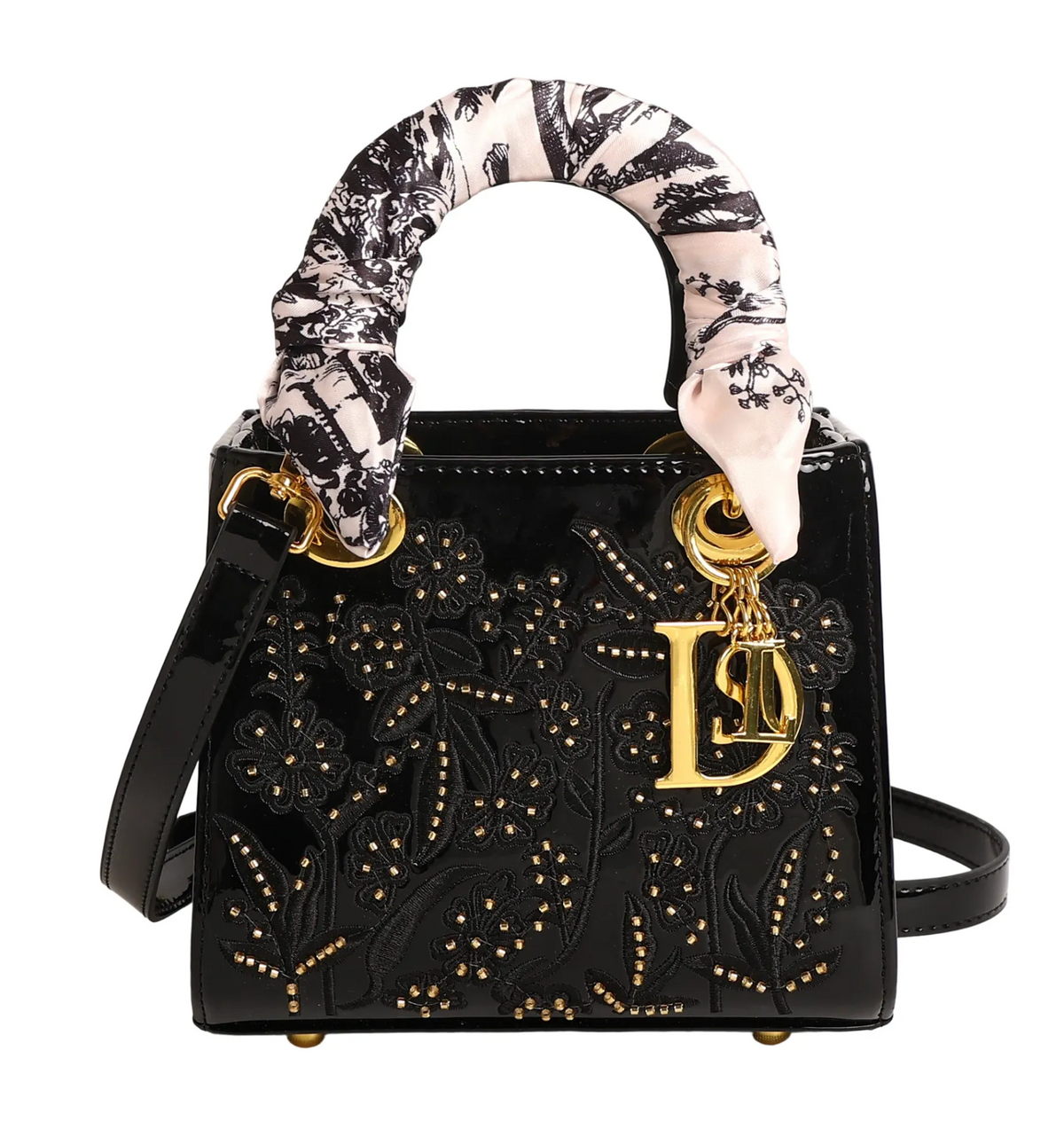 Embroidered Tote on Strap