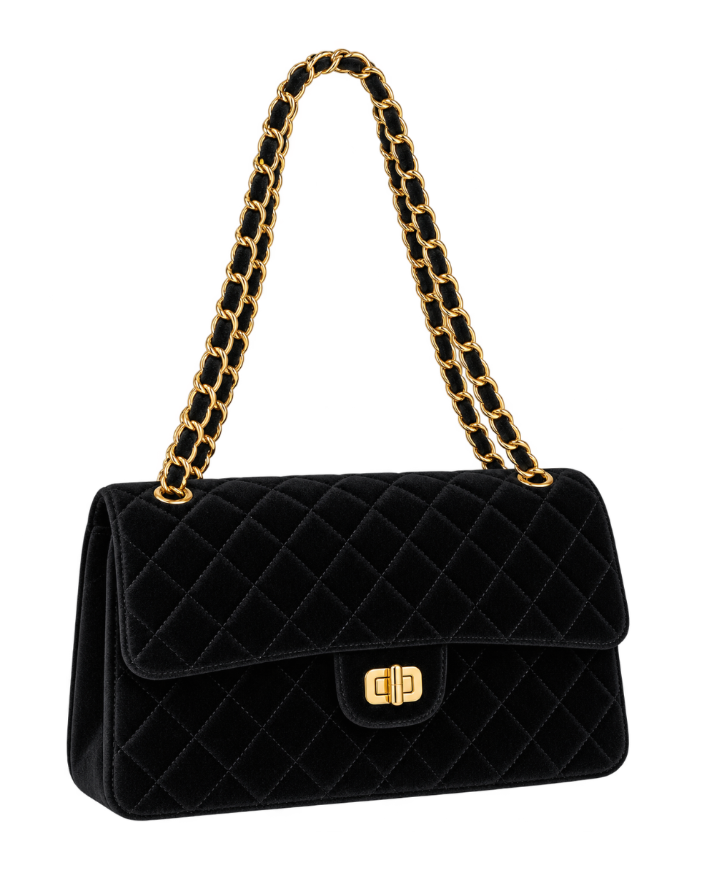 Velvet Quilted Handbag