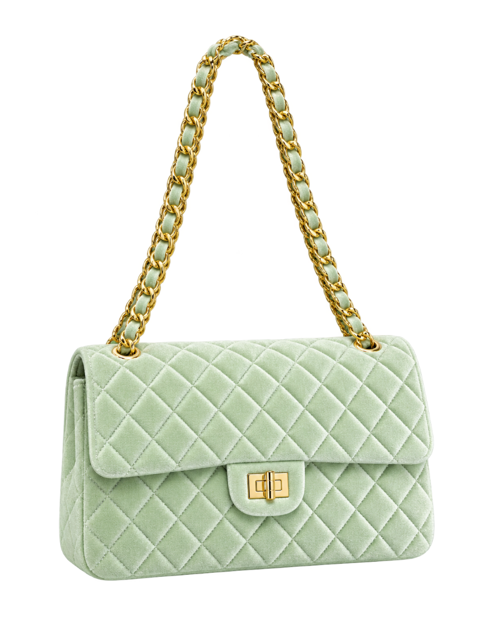 Velvet Quilted Handbag