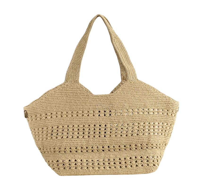 Raffia Logo Beach Tote