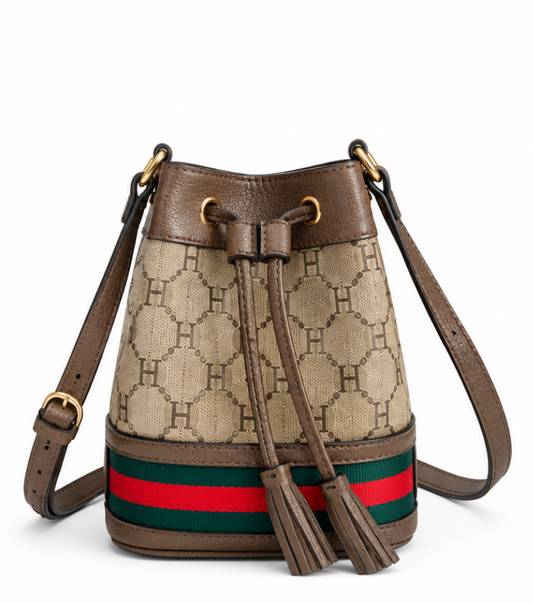 Canvas Stripe Bucket Bag