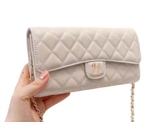 Grained Leather Wallet On Chain
