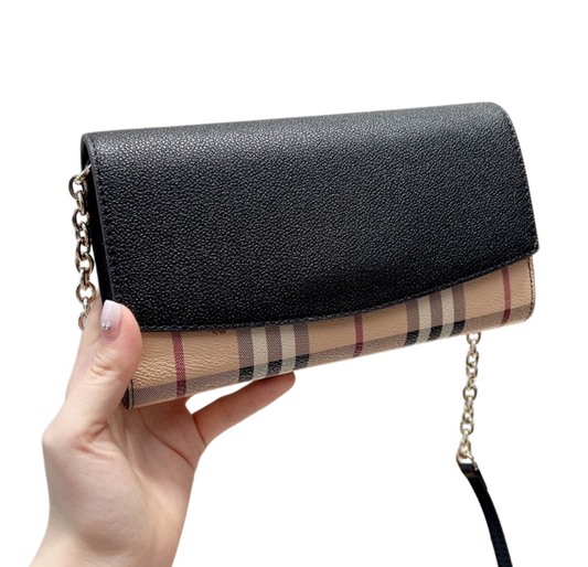 Plaid Leather Wallet-On-Chain
