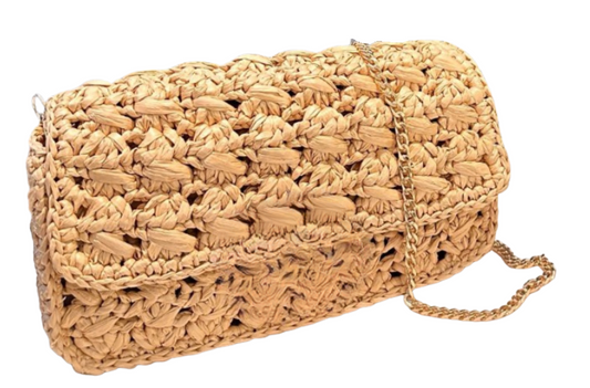 Raffia Chain Shoulder Bag