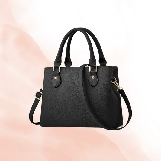 Black Leather Tote Bag w/ Strap