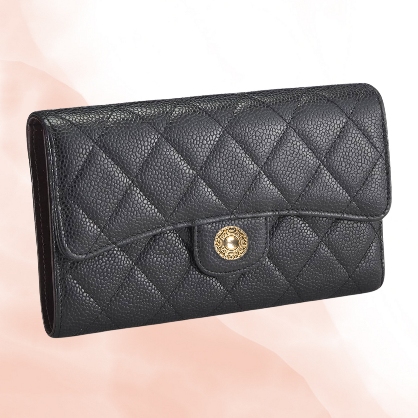 Quilted Textured Leather Wallet